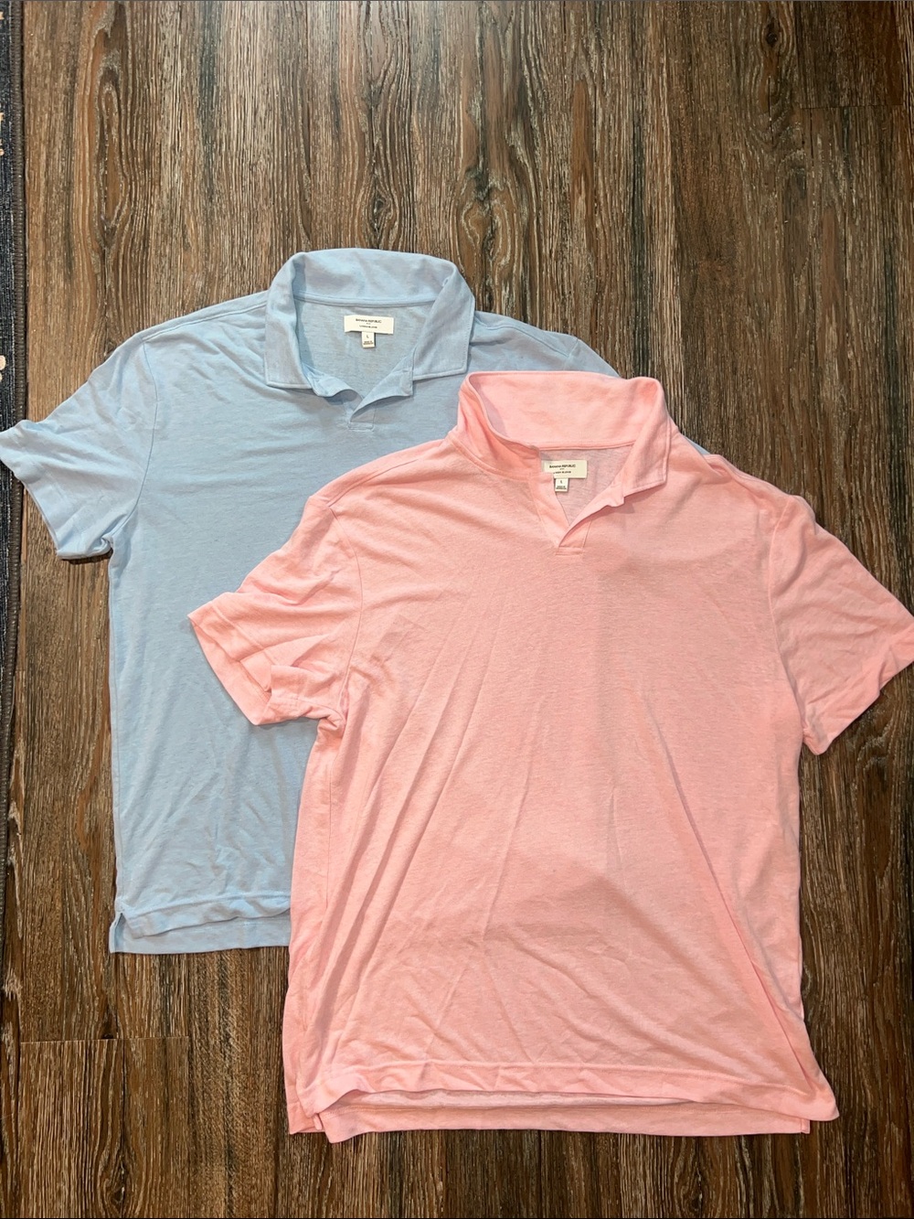 Banana Republic Pastel Blue & Pink Linen Blend Polo Bundle